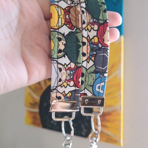 Super Hero Wristlet Keychain made with Licensed Disney Fabric, Key fob, Car Accessories, Gift for Her, Purse Accessorie