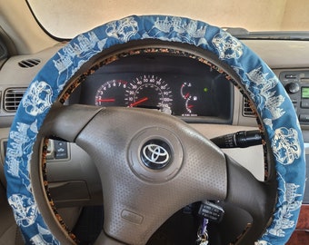 Steering Wheel Cover made with Licensed HP Fabric