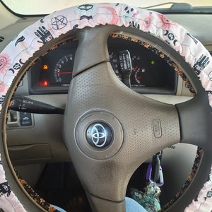 Halloween Steering Wheel Cover, Witchy Gift, Spooky Season, 100% Cotton, Washable, Custom Car Accessories