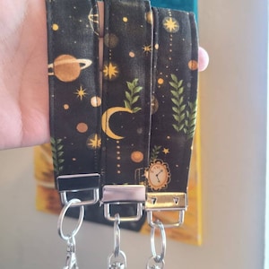 Celestial Wristlet Keychain, Key fob, Car Accessories, Gift for Her, Solar System, Purse Accessorie