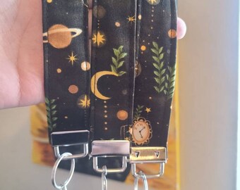 Llavero de pulsera celestial, llavero, accesorios para automóviles, regalo para ella, sistema solar, accesorio para bolso