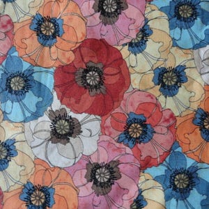Poppies Steering Wheel Cover, 100% Cotton, Washable, Custom Car Accessories, Floral, Gifts for Her