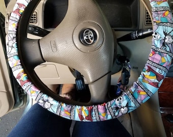 Funda para volante de Jack y Sally confeccionada con tela con licencia de Disney