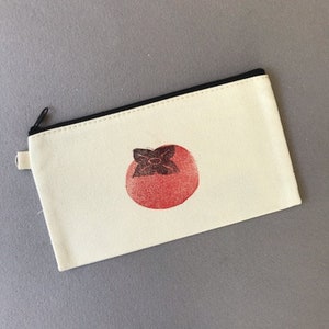 Blockprint Persimmon Zip Pouch