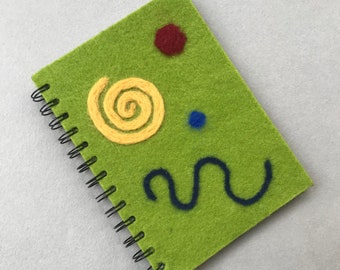 Lime Green Needlefelt Notebook