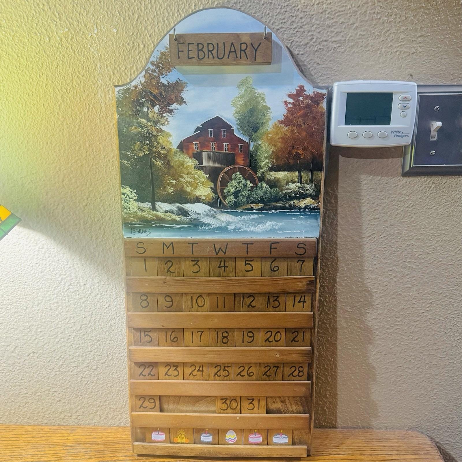Vintage wooden perpetual calendar - Etsy 日本