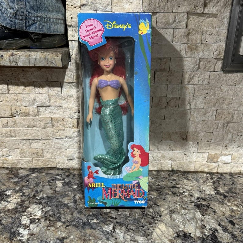 Vintage Ariel Little Mermaid Disney 1991 New sealed in box Tyco Doll image 1