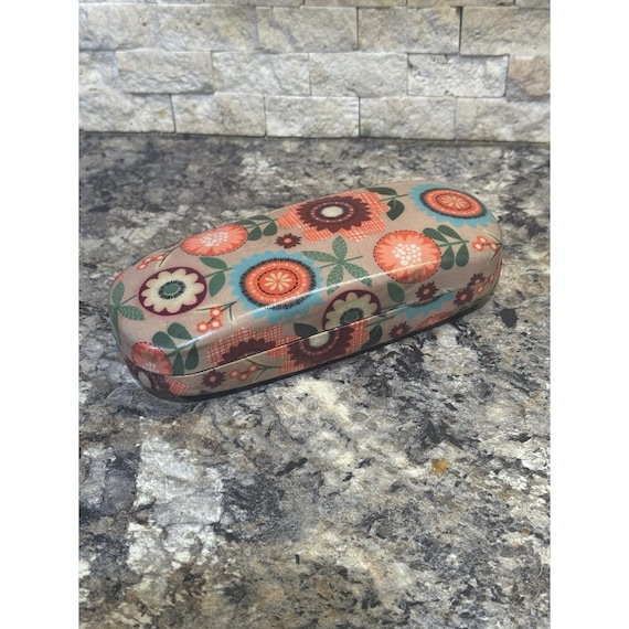 Multicolored Flower Pattern Hard Clamshell Eyegla… - image 1