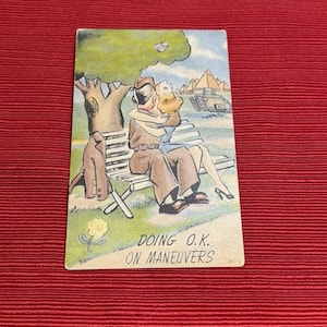 CARTE POSTALE BD militaire - Soldat de l'armée américaine et fillette embrassant Nice