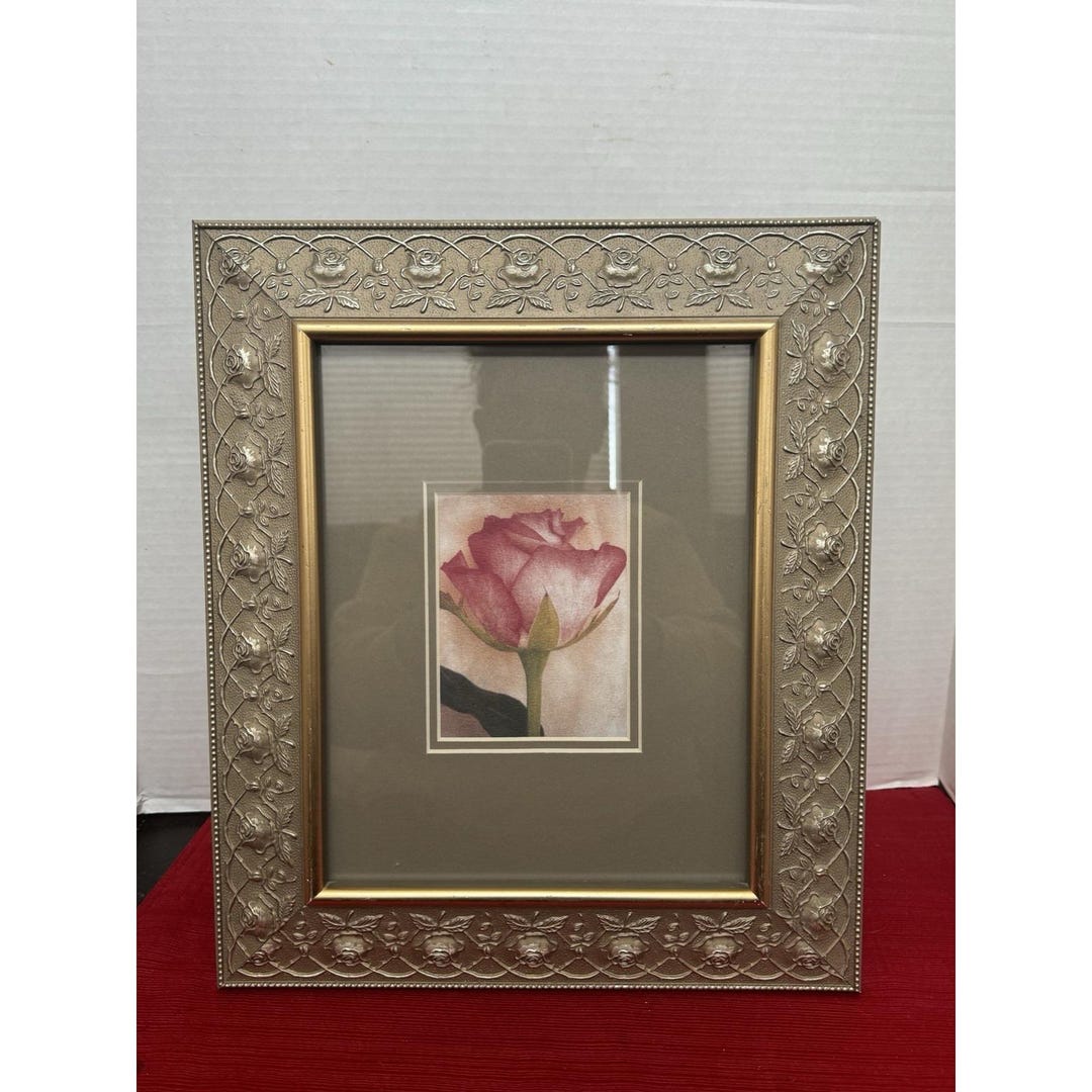 Vintage Ornate Gold Tone Picture Frame Raised Roses 13x11 Holds 8x10 ...