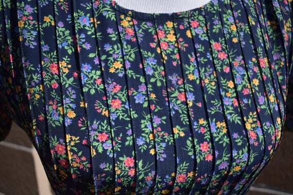 Vintage 1990's Long Rayon Floral Dress, Size M - image 6
