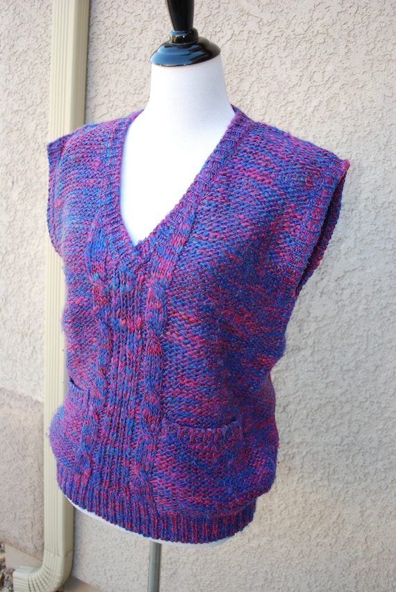 Vintage 1980s Shaker Sweater Vest Size M or L