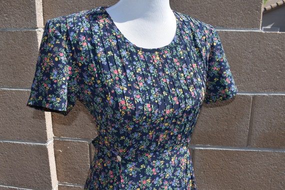 Vintage 1990's Long Rayon Floral Dress, Size M - image 4