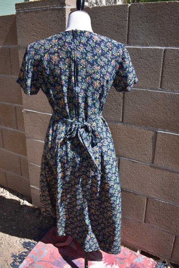 Vintage 1990's Long Rayon Floral Dress, Size M - image 3