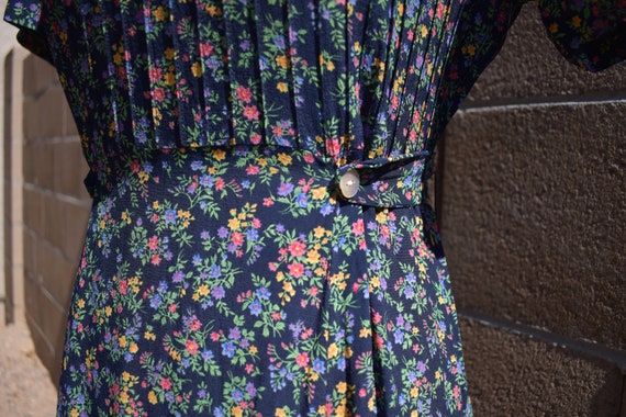 Vintage 1990's Long Rayon Floral Dress, Size M - image 8