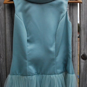 Vintage 60&#39;s/70&#39;s Formal/Prom Steel Blue Dress, Full Length, Misses S/M