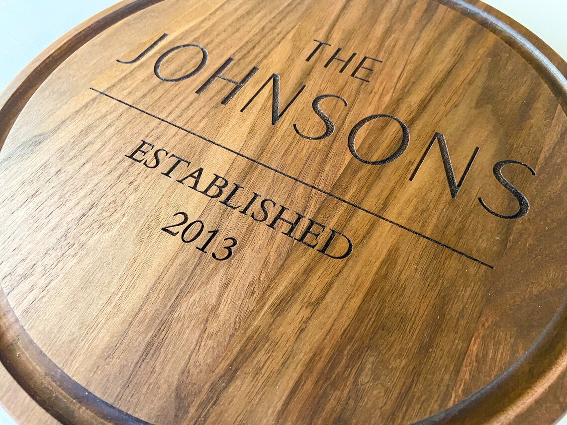 Round Charcuterie Board Personalized Round Cutting Board Etsy