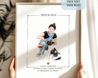 Custom Pet Dog Memorial Gift for Mothers Day | Personalized Pet Loss Art with name and your saying or quote | Rainbow Bridge Print