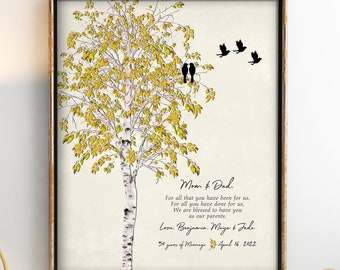 Personalized 50th Anniversary Gifts, Golden Wedding Gift for Parents, Grandparents Gifts Couples Gift 8x10