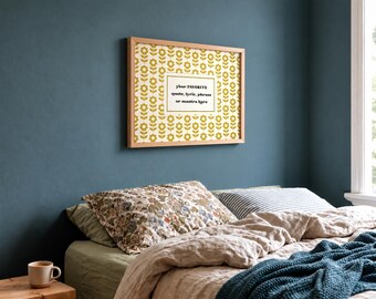 Custom Quote Vintage Print, Personalized Favorite Text Lyrics Poster, Handwritten Style Typography Home Decor Choose color- fonts FREE Ship