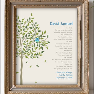 GODSON gift - Gift for Godson - Personalized gift for Godson- God son - Gift from Godmother, Gift From Godparents, Keepsake tree 8x10