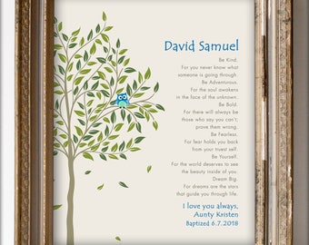 GODSON gift - Gift for Godson - Personalized gift for Godson- God son - Gift from Godmother, Gift From Godparents, Keepsake tree 8x10