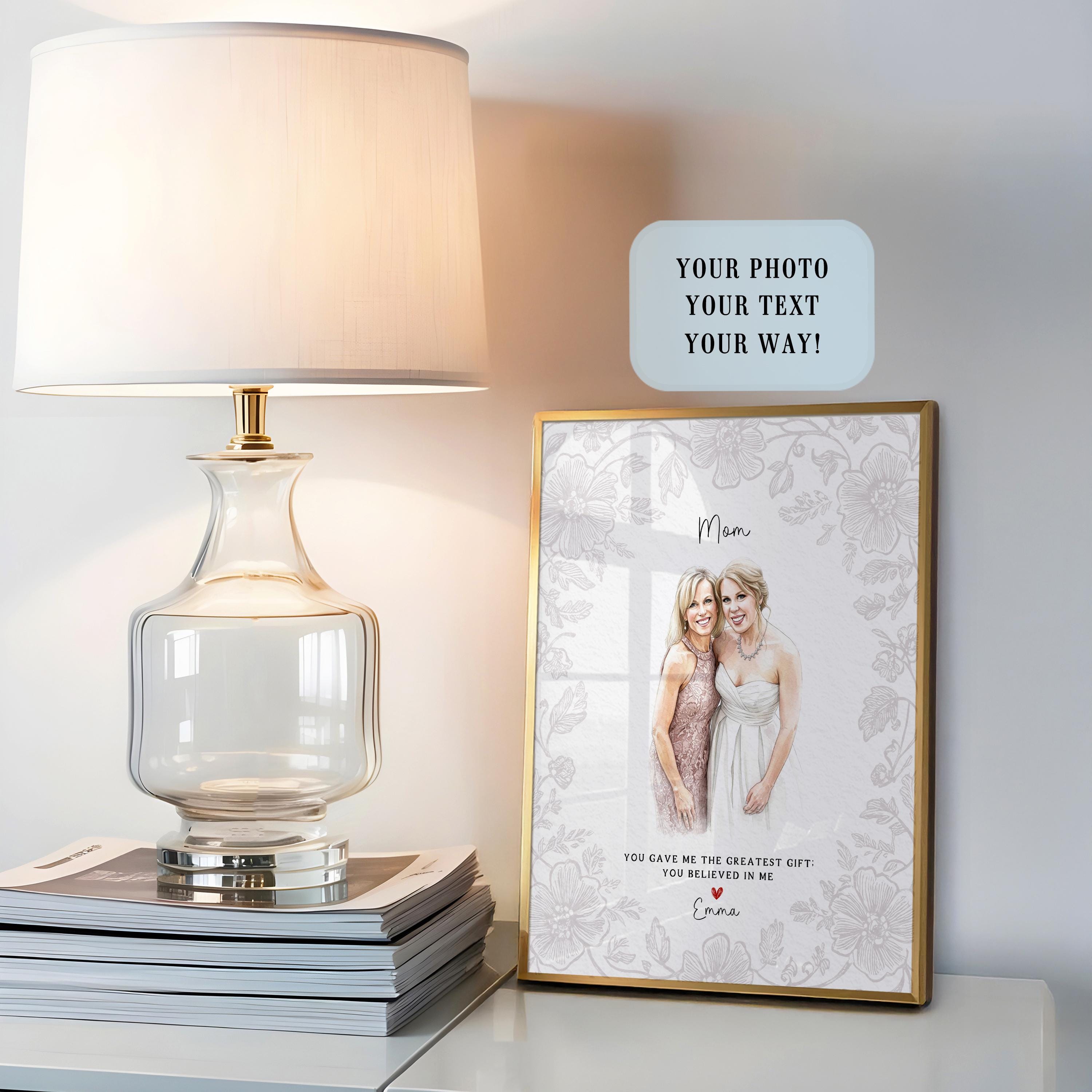 Mother and Daughter Custom Watercolor Portrait, Mom Daughter Quote Art ...