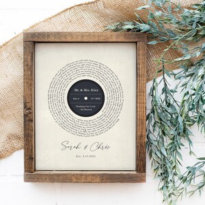 Song lyric wall art First dance 1st anniversary gift husband song lyric art 1st Anniversary gift for wife husband him her Paper 8x10 image 7