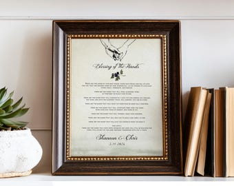 Custom Quote Wall Art Print, Personalized Blessing of the Hands Poem or Scripture Print, Custom Text Gift, Inspirational Decor
