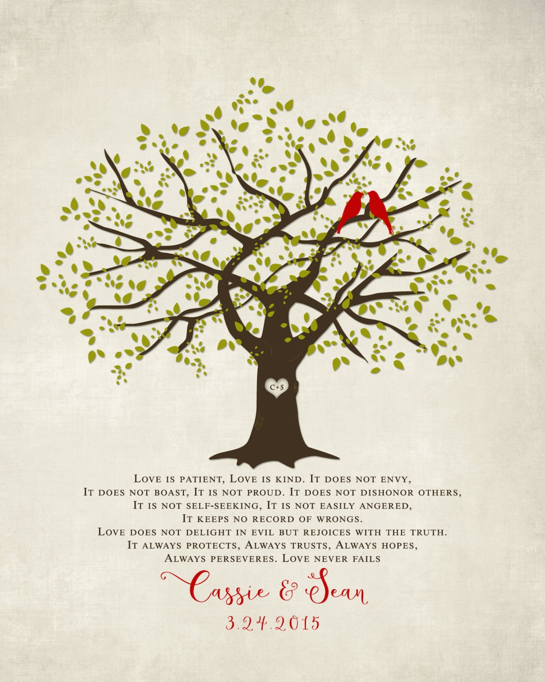 1 Corinthians 13 Love is Patient Bible Verse Personalized Print With ...