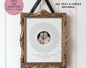 Personalized Mother of the Bride Photo Print, Custom Post Wedding Day Keepsake, Sentimental Gift for Mom, Bridal Photo Memory Wall Art