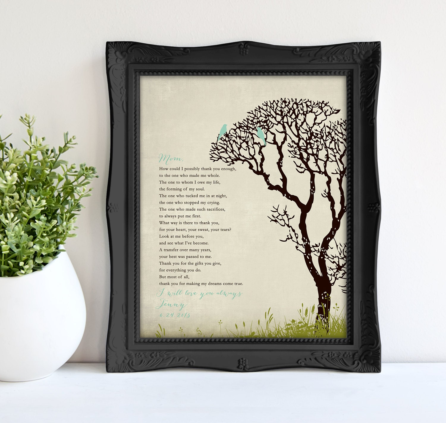 Mom CHRISTMAS Gift from Daughter Personalized Poem for Mothers Etsy