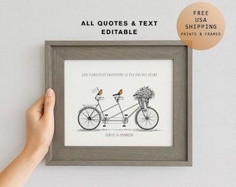 First 1st Paper Wedding Anniversary Gift for Wife, husband, Personalized Paper Anniversary Gift for Husband Custom Home Decor Print
