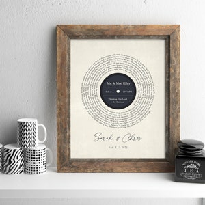 Song lyric wall art First dance 1st anniversary gift husband song lyric art 1st Anniversary gift for wife husband him her Paper 8x10 image 4