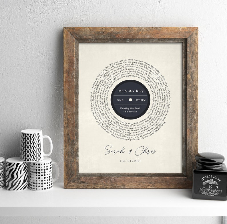 Song lyric wall art First dance 1st anniversary gift husband song lyric art 1st Anniversary gift for wife husband him her Paper 8x10 image 4