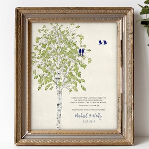 Parent Wedding Gift, Brides Parents, Grooms Parents, Mother of the Groom, Mother of Bride, Wedding Tree Art Print 8x10 custom colors text image 4