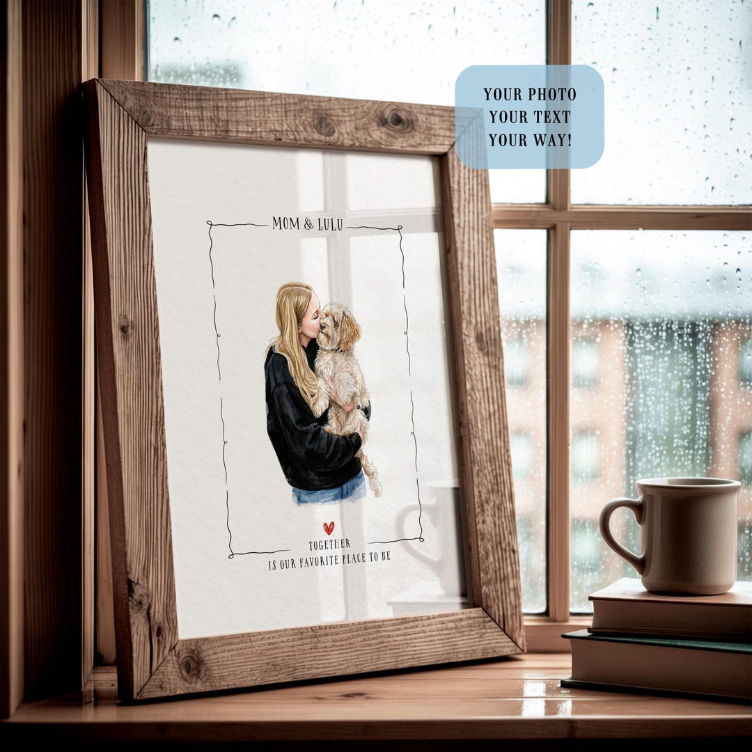 Custom Dog Portrait Watercolor Art | Personalized Pet Mom Gift | Dog ...