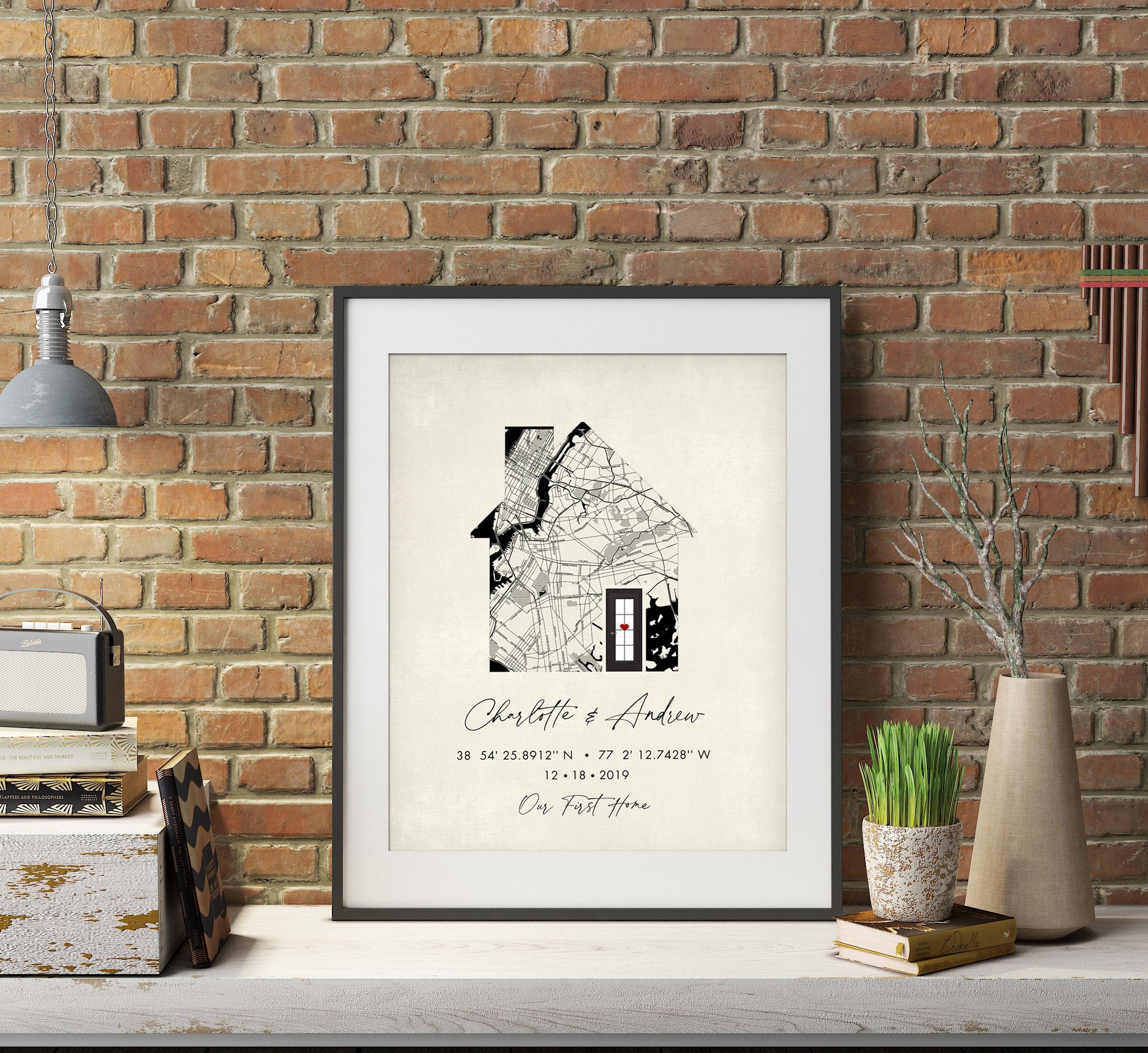 Custom New Home Map Print, New House Gift, Housewarming Gifts For Couples -  Best Personalized Gifts For Everyone