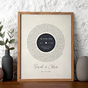 Song lyric wall art First dance 1st anniversary gift husband song lyric art 1st Anniversary gift for wife husband him her Paper 8x10 image 8