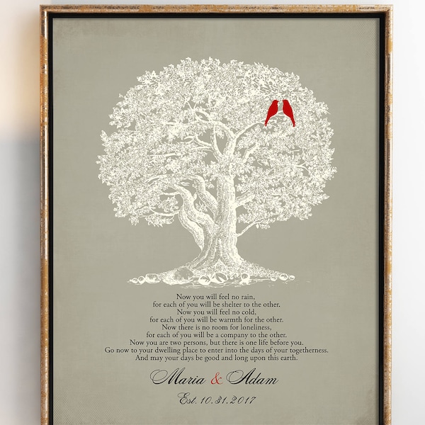 The NAVAJO WEDDING BLESSING Poem Print, Personalized Wedding Blessing Gift, Custom Anniversary gift, Poster 8 x 10, Choose Colors and Font