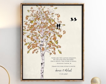 Thank you Wedding Gift Parents Gift, Grooms Parents, Brides Parents, Mother of the Groom, Mother of the Bride, Wedding Tree 8x10  print