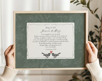 Custom Gift for Couple Paper Anniversary Gifts, Bible Scripture Home Decor, One Year Anniversary Husband Wife Gifts Bedroom Decor