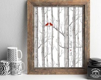 First 1st Paper Wedding Anniversary Gift for Wife, husband, Personalized Paper Anniversary Gift for Husband Custom Print 8 x 10