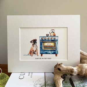 Boxer Dog Christmas Gift Print, Boxer lover Birthday Gift, Holiday Gift for Boxer Owners, Kitchen Décor for Boxer Lovers 8x10 matted
