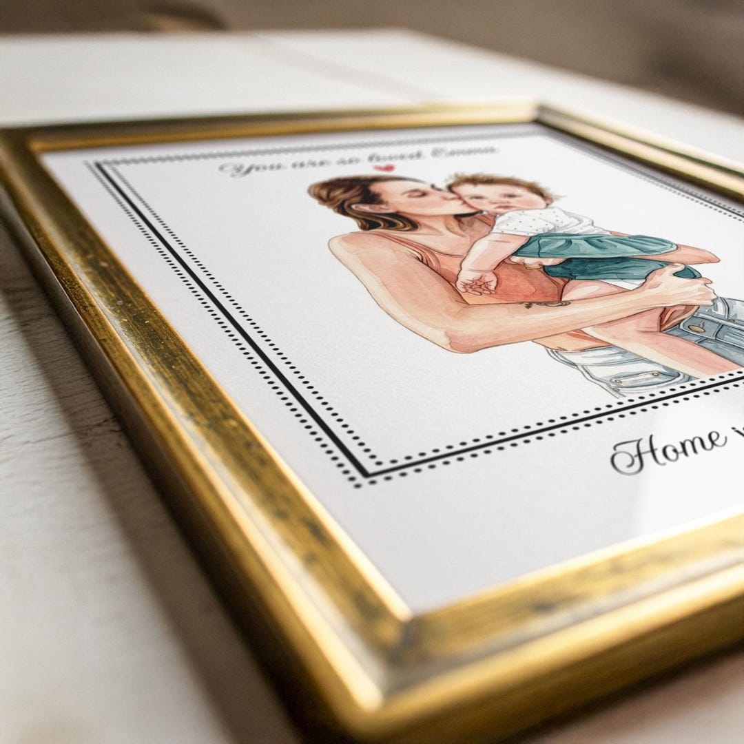 Custom Mother and Child Wall Photo Art, Personalized Gift for Mom for ...