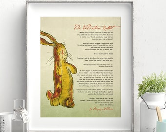 Custom Wedding Keepsake Gift, The Velveteen Rabbit Verse Print, Wedding Reading Poster 8 x 10 NOT FRAMED