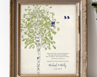 Thank you Wedding Gift Parents Gift, Grooms Parents, Brides Parents, Mother of the Groom, Mother of the Bride, Wedding Tree 8x10  print