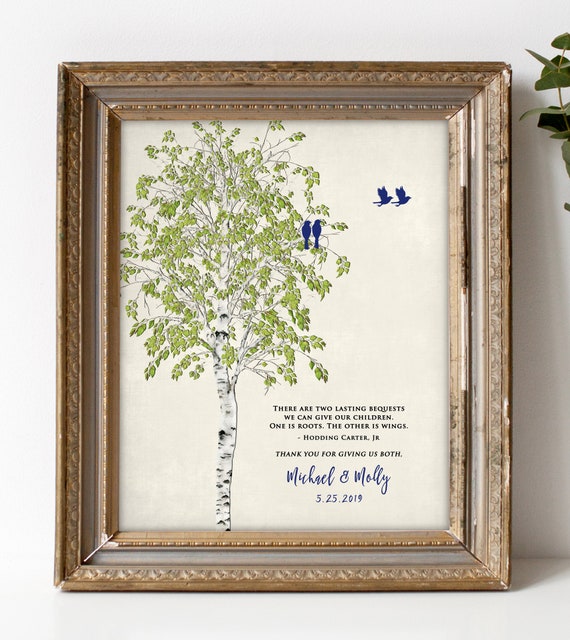 Thank you Wedding Gift Parents Gift, Grooms Parents, Brides Parents, Mother of the Groom, Mother of the Bride, Wedding Tree 8x10  print