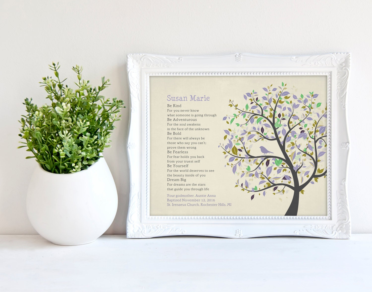 Baptism Gift Baby Dedication Gift BE KIND Poem Baby Etsy