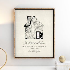Custom Home Map, First Time Home Buyer, Personalized Housewarming Gift, First Home Gift Map, Our First Home, Our Home Map, Gift from Realtor